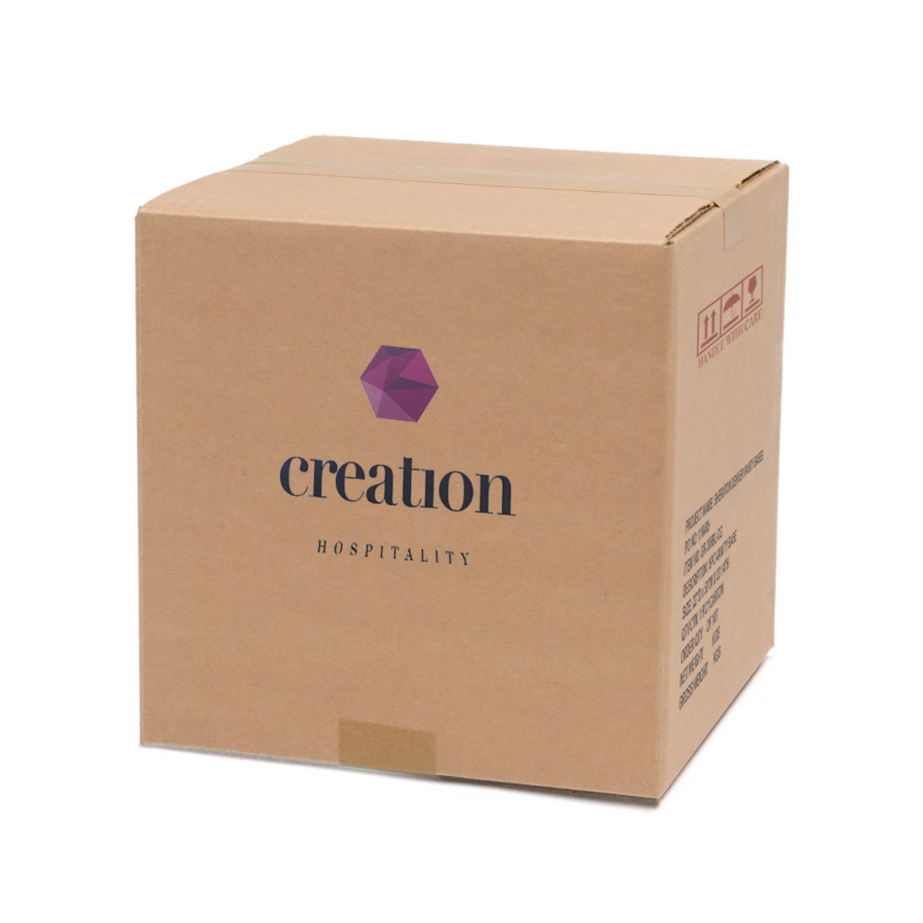 Branded cardboard box with logo print